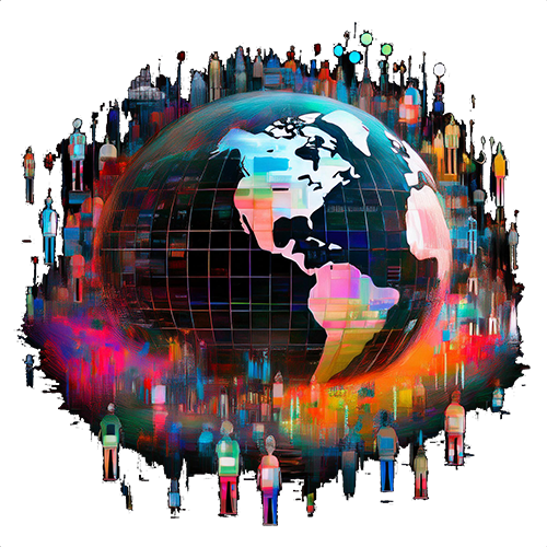 Colourful image of the global reach to connect with new job seekers